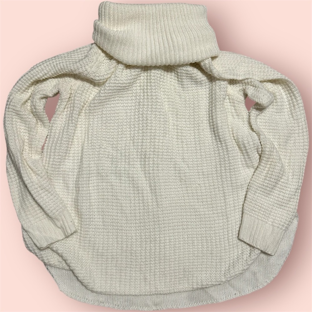 It's Our Time Cream Cowl Turtleneck Sweater Size M